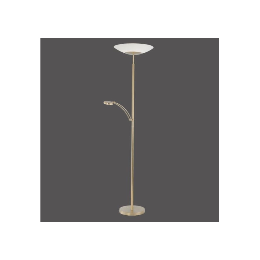 Paul Neuhaus - 655-60 - Lampadaire à intensité variable LED ALFRED 1xLED/28W/230V+1xLED/4W/230V laiton