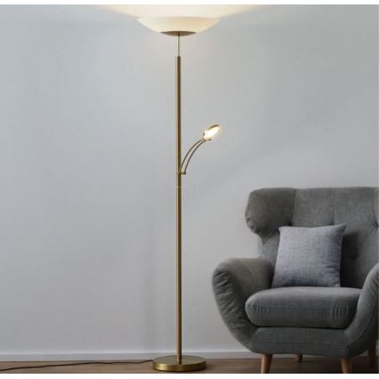 Paul Neuhaus 655-60 - Lampadaire LED dimmable ALFRED LED/28W/230V+LED/4W/230V laiton