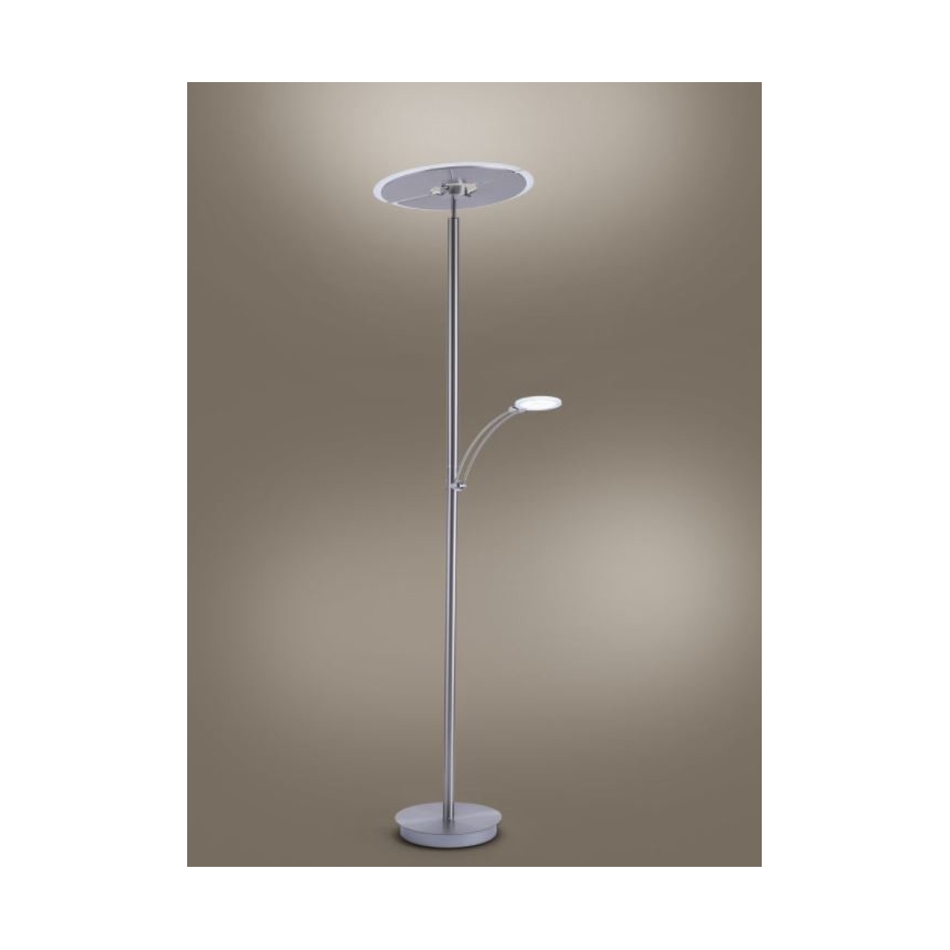 Paul Neuhaus 673-55 - Lampadaire sur pied LED dimmable ARTUR 2xLED/21W/230V+LED/6W chrome brillant