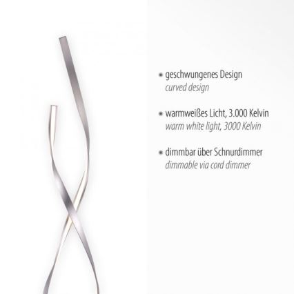 Paul Neuhaus 720-55 - Lampadaire à intensité variable LINDA LED/27W/230V chrome brillant