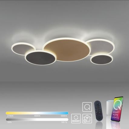 Paul Neuhaus 8008-70 - Plafonnier à intensité variable Q-PIATO LED/49W/230V 2700-5000K Wi-Fi + télécommande