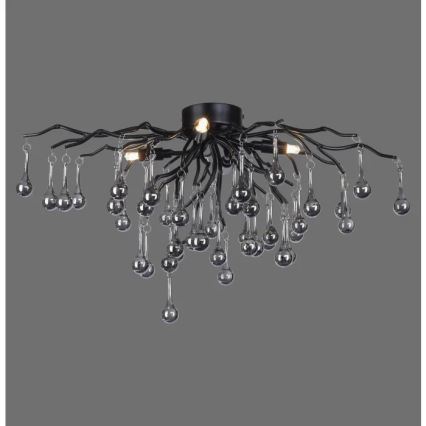 Paul Neuhaus 8090-18 - Lustre à montage en saillie ICICLE 4xG9/40W/230V 30x60 cm noir