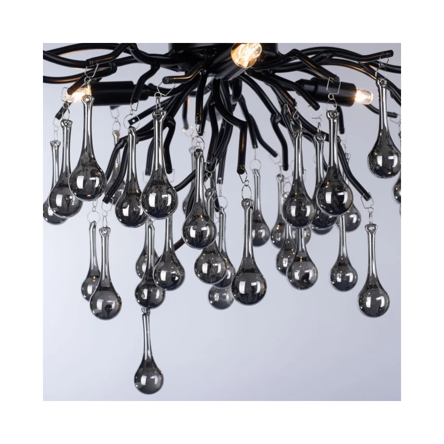 Paul Neuhaus 8090-18 - Lustre à montage en saillie ICICLE 4xG9/40W/230V 30x60 cm noir