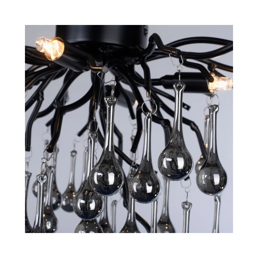 Paul Neuhaus 8090-18 - Lustre à montage en saillie ICICLE 4xG9/40W/230V 30x60 cm noir