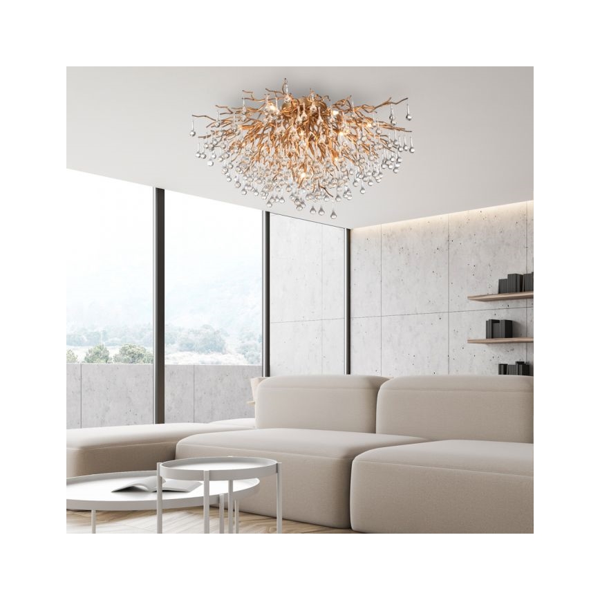 Paul Neuhaus 8092-11 - Plafonnier ICICLE 14xG9/40W/230V d. 100 cm laiton