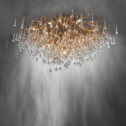 Paul Neuhaus 8092-11 - Plafonnier ICICLE 14xG9/40W/230V d. 100 cm laiton