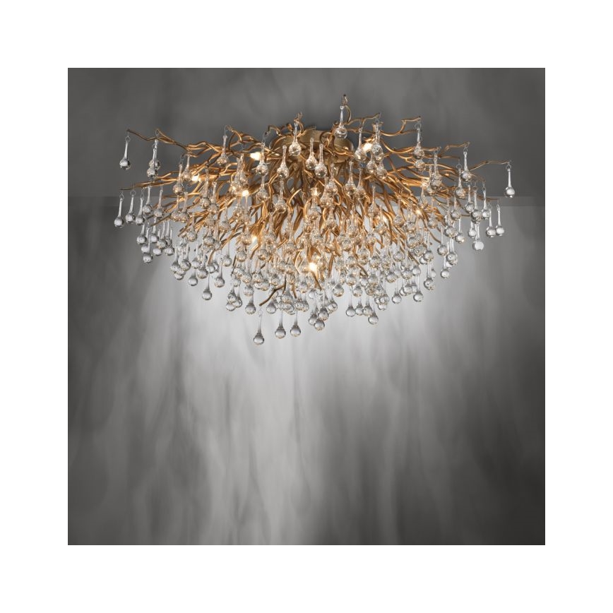 Paul Neuhaus 8092-11 - Plafonnier ICICLE 14xG9/40W/230V d. 100 cm laiton
