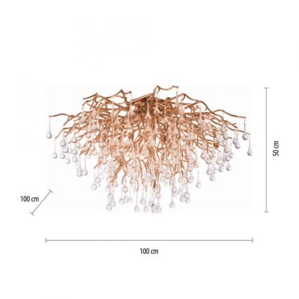 Paul Neuhaus 8092-11 - Plafonnier ICICLE 14xG9/40W/230V d. 100 cm laiton