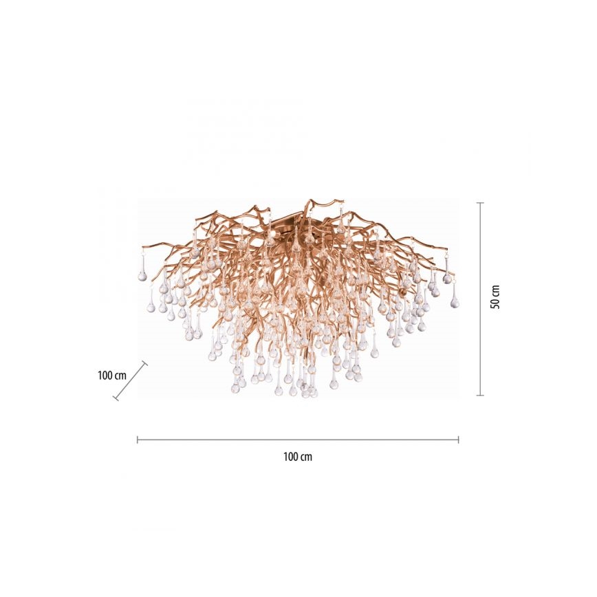 Paul Neuhaus 8092-11 - Plafonnier ICICLE 14xG9/40W/230V d. 100 cm laiton