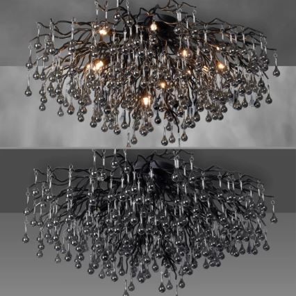 Paul Neuhaus 8092-18 - Plafonnier ICICLE à montage en surface 14xG9/40W/230V Ø 100 cm noir