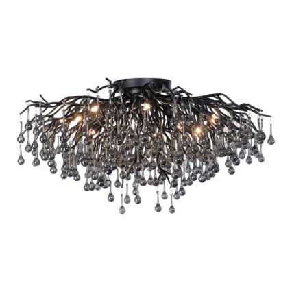 Paul Neuhaus 8092-18 - Plafonnier ICICLE à montage en surface 14xG9/40W/230V Ø 100 cm noir