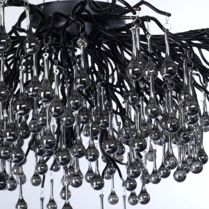 Paul Neuhaus 8092-18 - Plafonnier ICICLE à montage en surface 14xG9/40W/230V Ø 100 cm noir