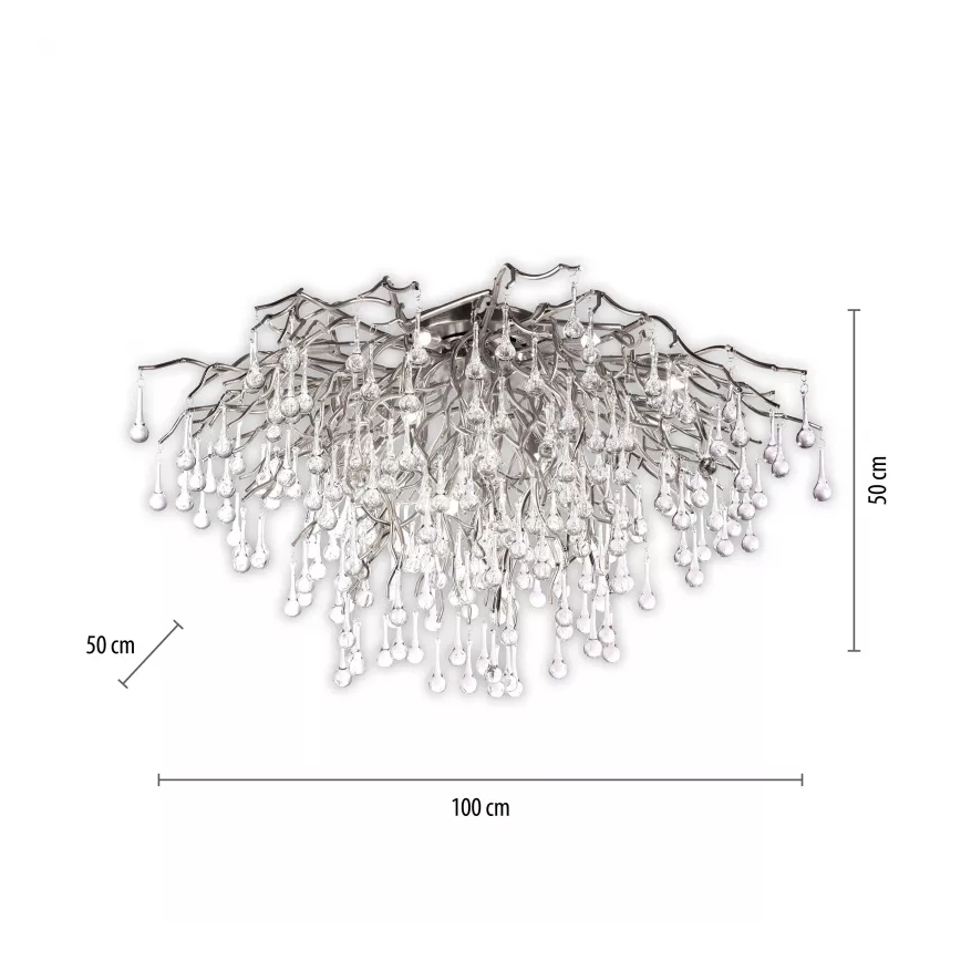 Paul Neuhaus 8092-55 - Lustre monté en surface ICICLE 14xG9/40W/230V Ø 100 cm chromé brillant