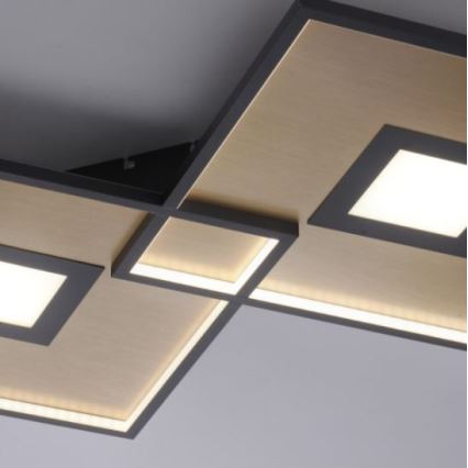 Paul Neuhaus 8378-18 - Plafonnier LED à intensité variable AMARA LED/45W/230V doré + télécommande