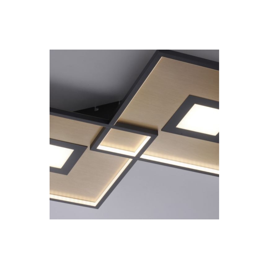 Paul Neuhaus 8378-18 - Plafonnier LED à intensité variable AMARA LED/45W/230V doré + télécommande