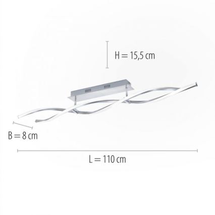 Paul Neuhaus 9143-55 - Lustre monté en surface à intensité variable POLINA 2xLED/10,2W/230V