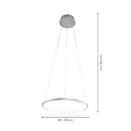 Paul Neuhaus - Suspension filaire à intensité variable CIRCLE LED/23W/230V d. 39 cm