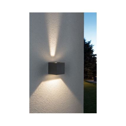 Paulmann 18000 - Applique murale extérieur 2xLED/3W IP65 CYBO 230V grise