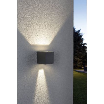 Paulmann 18000 - Applique murale extérieur 2xLED/3W IP65 CYBO 230V grise