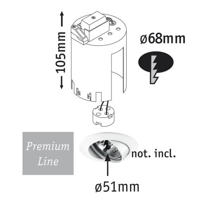 Paulmann 230 - Boîte d'encastrement pro PREMIUM LINE GU5,3/35W/12V  noir