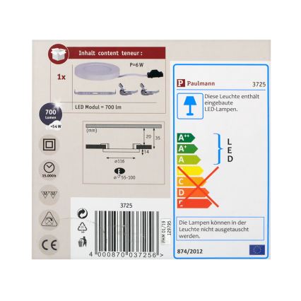 Paulmann 3725 - LED/6W Luminaire encastrable PROMO 230V