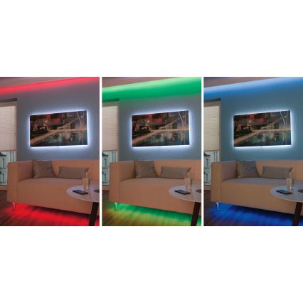 Paulmann 3988 - Ruban LED RGBW 13W dimmable TIP 5 m 230V + télécommande