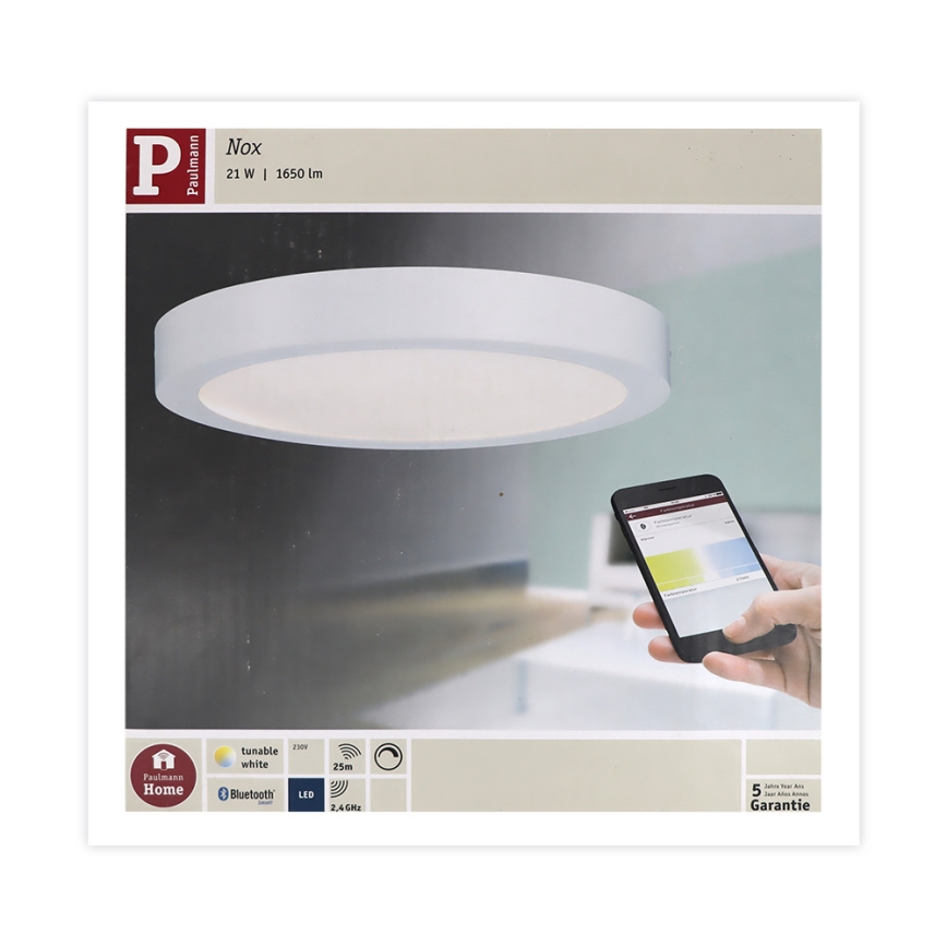 Paulmann 50010 - LED/21W Plafonnier à intensité variable NOX SMART HOME 230V 2700-6500K