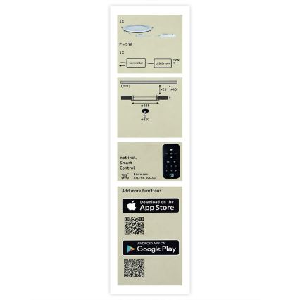Paulmann 50027 - LED RGBW/3,5W IP44 Luminaire encastré de salle de bain à intensité variable SMART HOME 230V 2700-6500K
