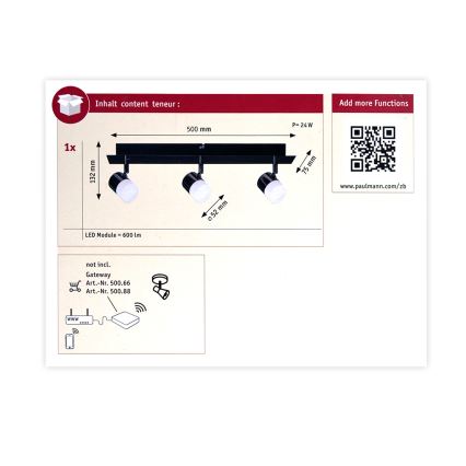 Paulmann 50099 - 3xLED/6,5W Spot à intensité variable SMART DEON 230V ZigBee