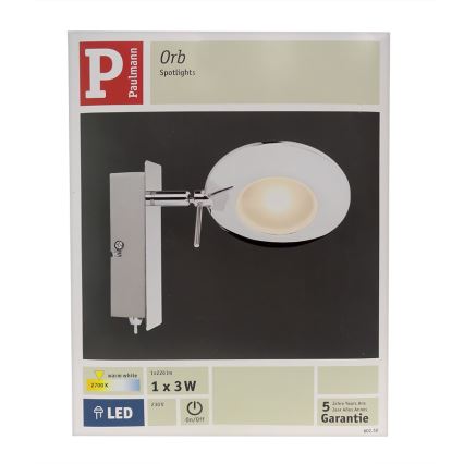 Paulmann 60250 - Spot LED ORB LED/3W/230V