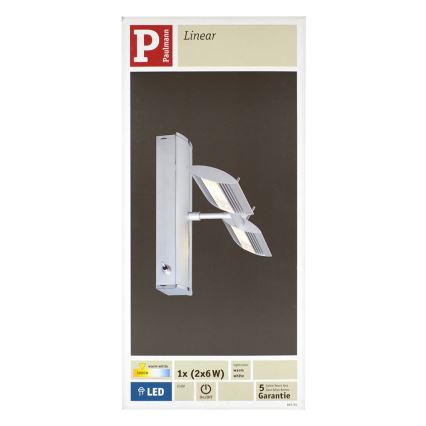 Paulmann 66191 - 2xLED/6W Applique murale LINEAR 230V