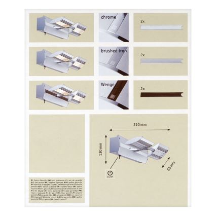 Paulmann 66191 - 2xLED/6W Applique murale LINEAR 230V