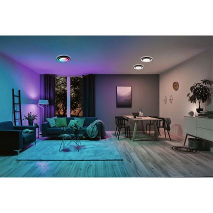 Paulmann 70544 - Plafonnier à intensité variable LED RGBW/22W RAINBOW 230V 3000-6500K + Télécommande