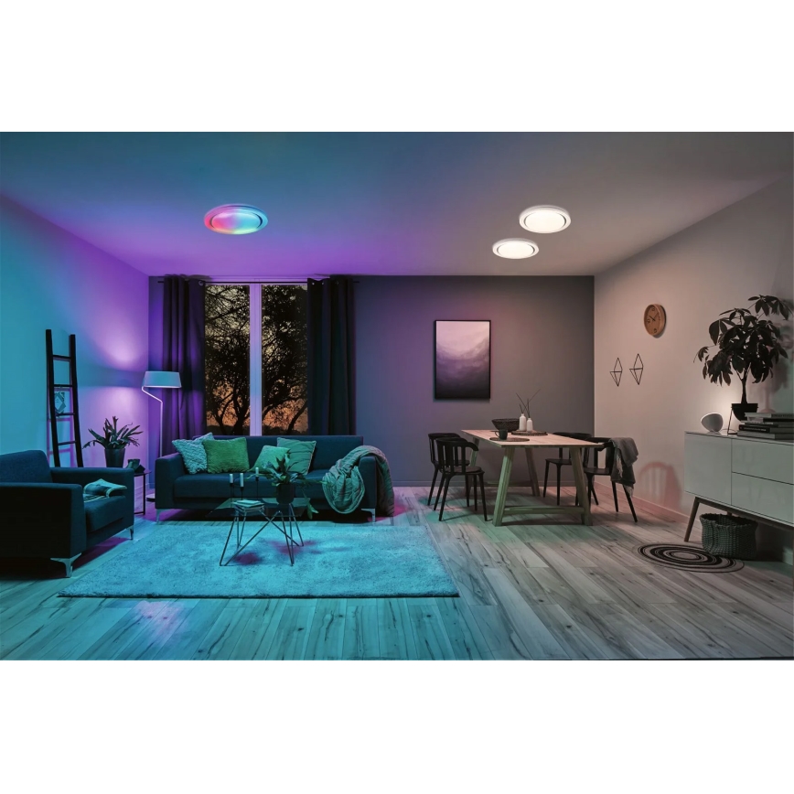 Paulmann 70547 - Plafonnier à intensité variable LED RGBW/38,5W RAINBOW 230V 3000-6500K + Télécommande