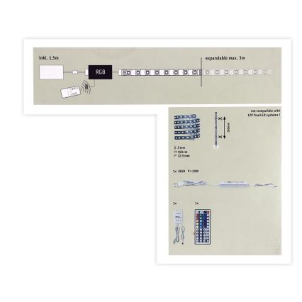 Paulmann 70587 - Ruban à intensité variable LED RGB/20W MAXLED 1,5m 230V + Télécommande