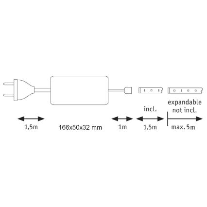Paulmann 70672 - LED/18W IP44 Ruban de salle de bain à intensité variable MAXLED 1,5 m 2700K 230V