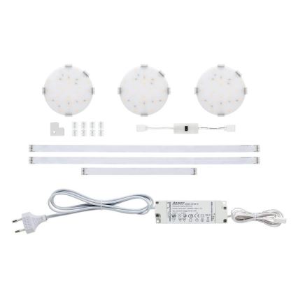 Paulmann 70711 - LOT 3xLED/2,8W Éclairage de meubles avec un détecteur SOFTPAD 230V 2700K