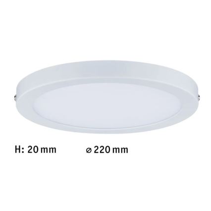 Paulmann 70868 - Panneau à intensité variable LED/18,5W ATRIA 230V 2700K d. 22 cm blanc
