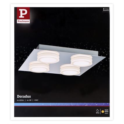 Paulmann 70875 - Plafonnier salle de bain 4xLED/5W IP23 DORADUS 230V