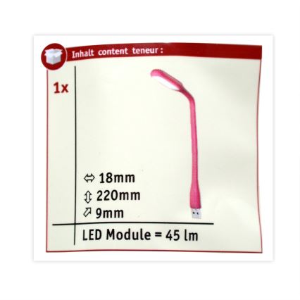 Paulmann 70887 - LED/0,5W Lampe pour USB 5V rose