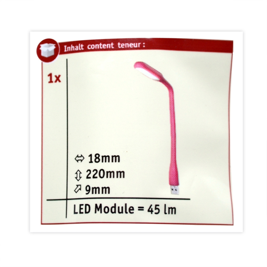 Paulmann 70887 - LED/0,5W Lampe pour USB 5V rose