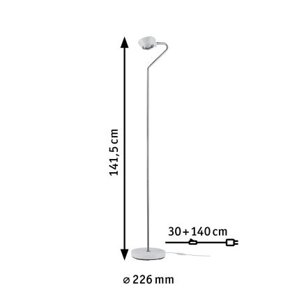 Paulmann 70920 - LED/7,5W Lampadaire dimmable RAMOS 230V blanc/chrome brillant