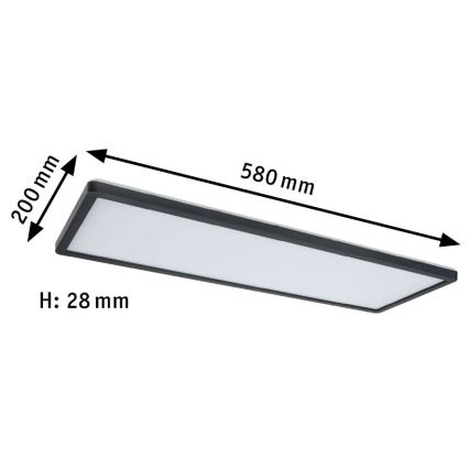 Paulmann 71003 - Panneau à intensité variable LED/22W ATRIA 230V 3000K 20x58 cm noir