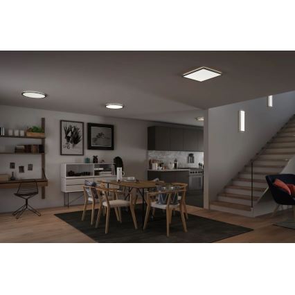 Paulmann 71009 - Panneau à intensité variable LED/22W ATRIA 230V 4000K 42x42 cm chrome mat