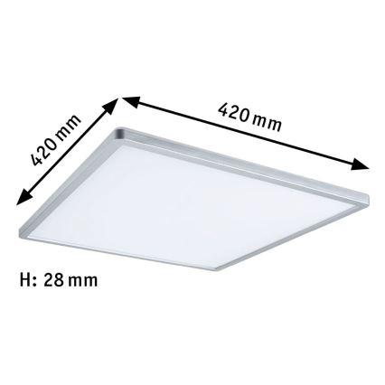 Paulmann 71009 - Panneau à intensité variable LED/22W ATRIA 230V 4000K 42x42 cm chrome mat
