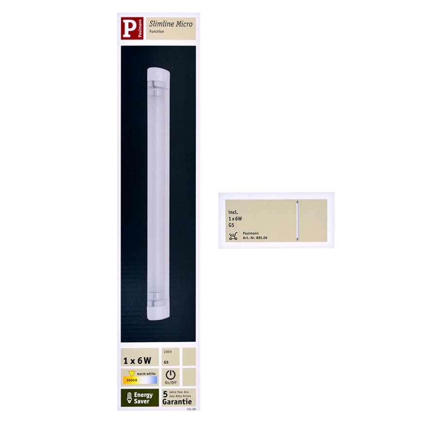 Paulmann 75106 - Lampe LED sous meubles de cuisine SLIMLINE 1xG5/6W/230V