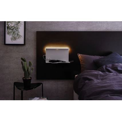 Paulmann 78919 - LED/4,5W Luminaire à intensité variable avec étagère et USB + LED/1,6W 230V