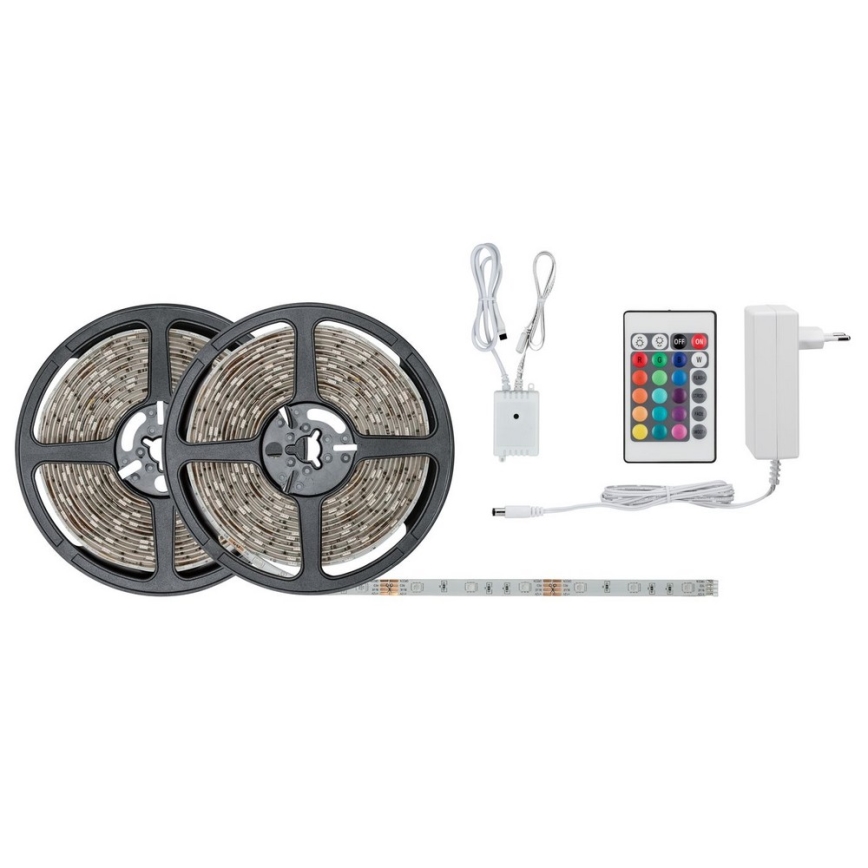 Paulmann 78980 - Bande LED RGB/28W  à intensité variable SIMPLED 10m 230V + Télécommande