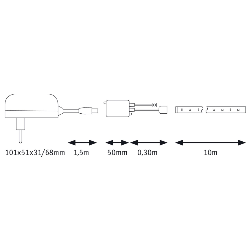 Paulmann 78900 - Ruban led 1m incl. détecteur de mvt et Détecteur