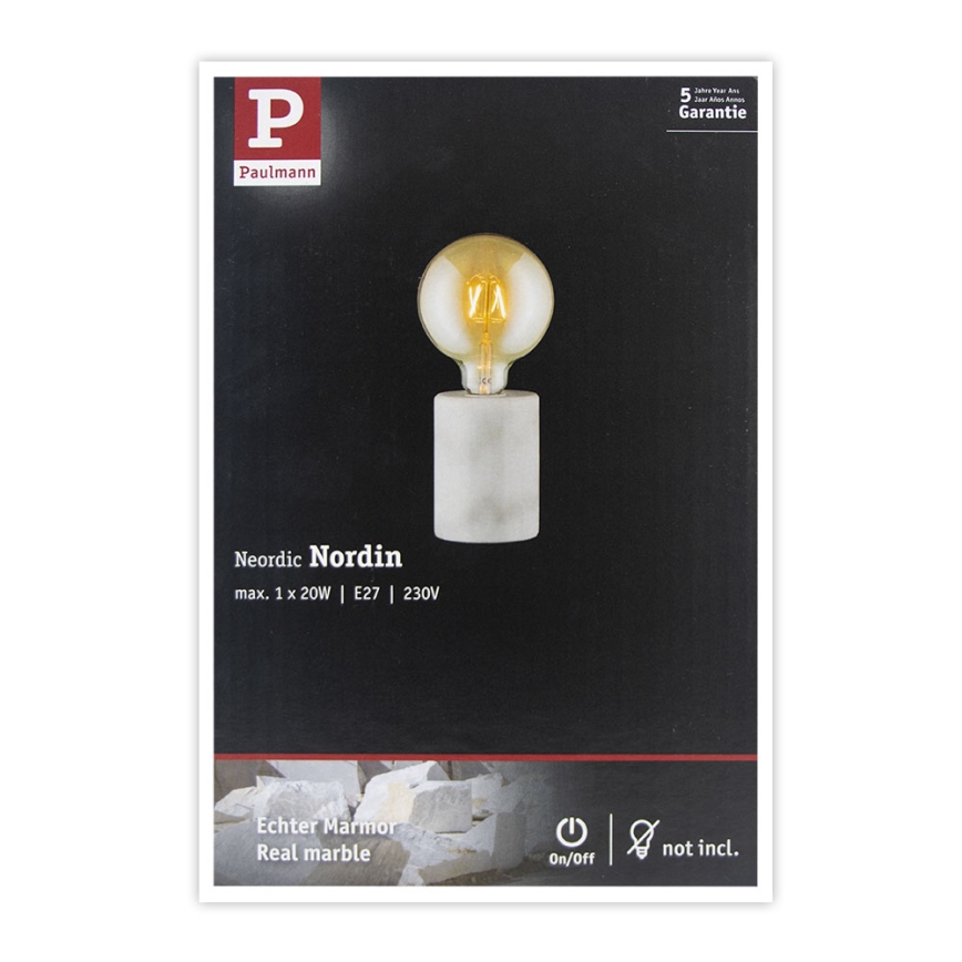 Paulmann 79601 - Lampe de table 1xE27/20W NORDIN 230V